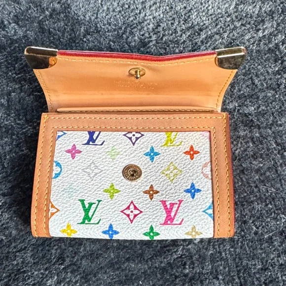 Louis Vuitton White Multicolor Monogram Mini Coin and CC Wallet - Picture 4 of 8
